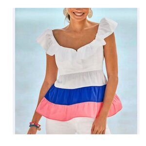 NWOT Lilly Pulitzer Emie Ruffle Top